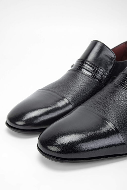 Tamer Tanca Erkek Hakiki Deri Siyah Makosen Ayakkabı - Görsel 4