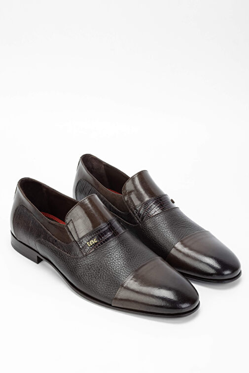 Tamer Tanca Erkek Hakiki Deri Kahverengi Makosen Ayakkabı - Görsel 3