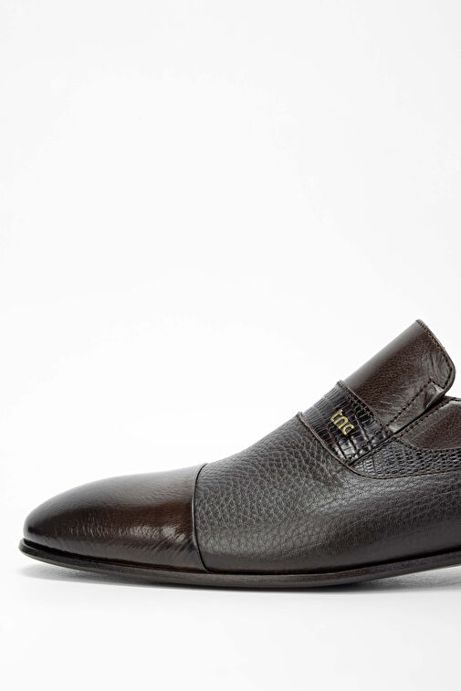 Tamer Tanca Erkek Hakiki Deri Kahverengi Makosen Ayakkabı - Görsel 5