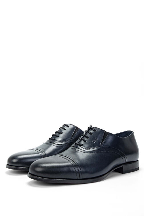Tamer Tanca Erkek Hakiki Deri Lacivert Klasik Ayakkabı - Görsel 6