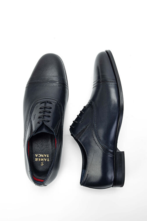 Tamer Tanca Erkek Hakiki Deri Lacivert Klasik Ayakkabı - Görsel 7