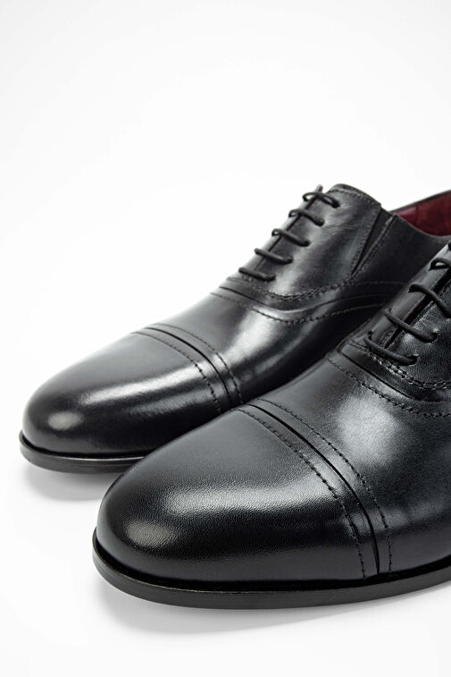 Tamer Tanca Erkek Hakiki Deri Siyah Klasik Ayakkabı - Görsel 7