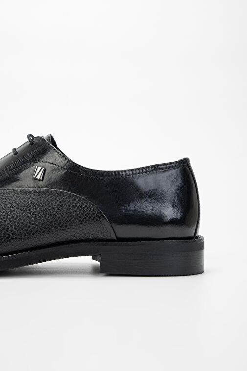 Valmenti Broborus Erkek Siyah Hakiki Deri Klasik Ayakkabı - Görsel 6