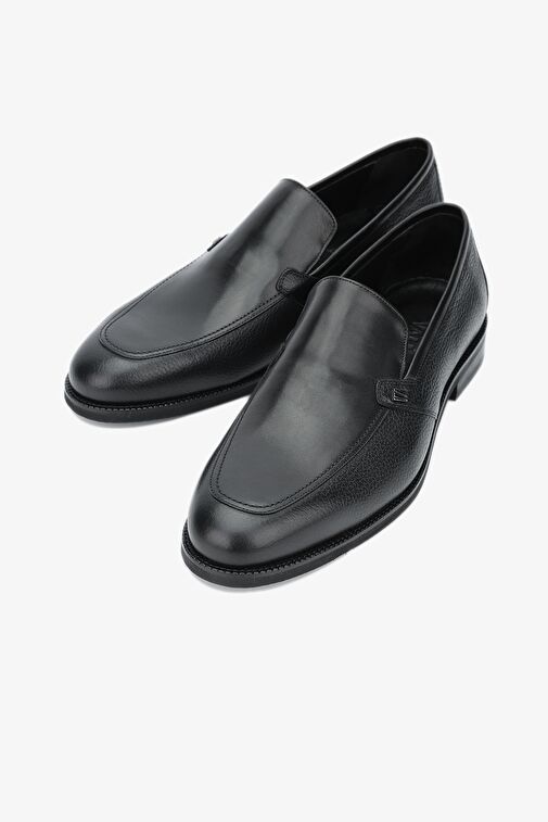 Valmenti Darla Erkek Siyah Fltr Siyah Anl Hakiki Deri Klasik Ayakkabı - Görsel 5