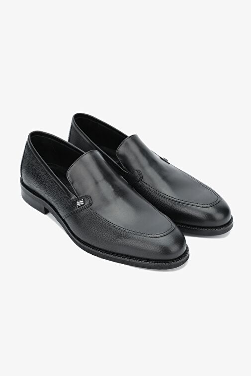 Valmenti Darla Erkek Siyah Fltr Siyah Anl Hakiki Deri Klasik Ayakkabı - Görsel 6