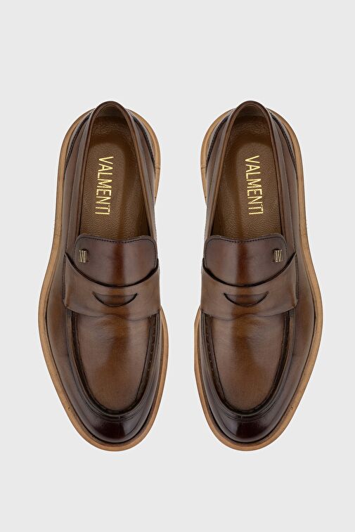 Valmenti Erkek Ceviz Hakiki Deri Loafer Ayakkabı - Görsel 5
