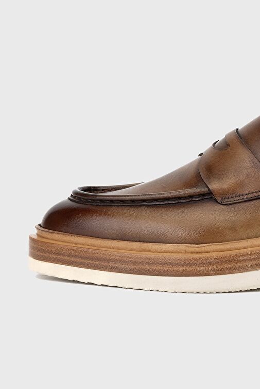 Valmenti Erkek Ceviz Hakiki Deri Loafer Ayakkabı - Görsel 6