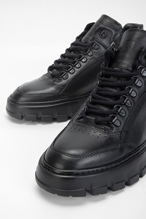 Valmenti Alanzo Erkek Siyah Hakiki Deri Casual Bot - Görsel 4