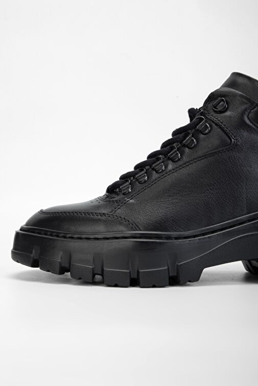 Valmenti Alanzo Erkek Siyah Hakiki Deri Casual Bot - Görsel 5