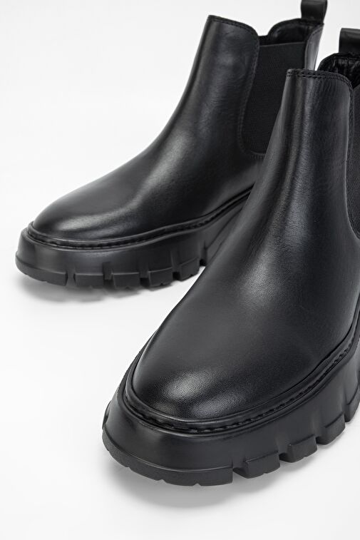 Valmenti Aegis Erkek Siyah Hakiki Deri Casual Bot - Görsel 4