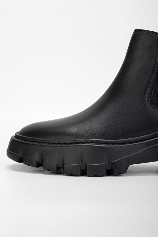 Valmenti Aegis Erkek Siyah Hakiki Deri Casual Bot - Görsel 5