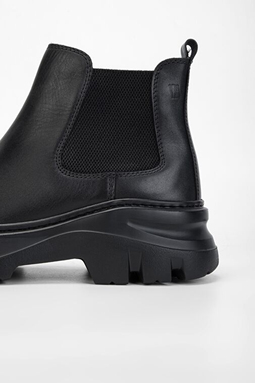 Valmenti Aegis Erkek Siyah Hakiki Deri Casual Bot - Görsel 6