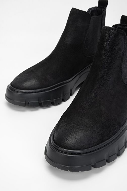 Valmenti Aegis Erkek Siyah Nubuk Hakiki Deri Casual Bot - Görsel 4