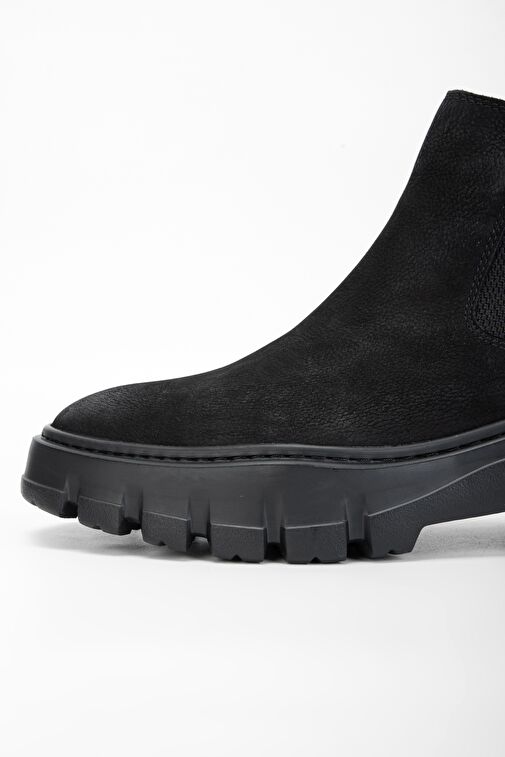 Valmenti Aegis Erkek Siyah Nubuk Hakiki Deri Casual Bot - Görsel 5