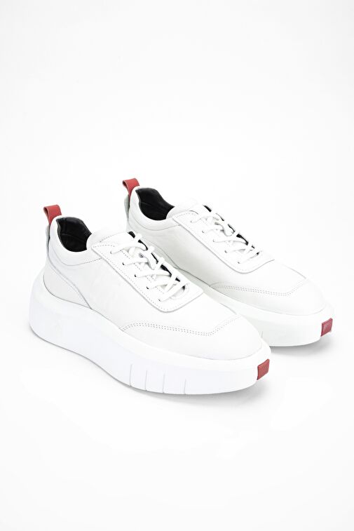 Valmenti Carla Erkek Beyaz Hakiki Deri Sneakers & Spor Ayakkabı - Görsel 3