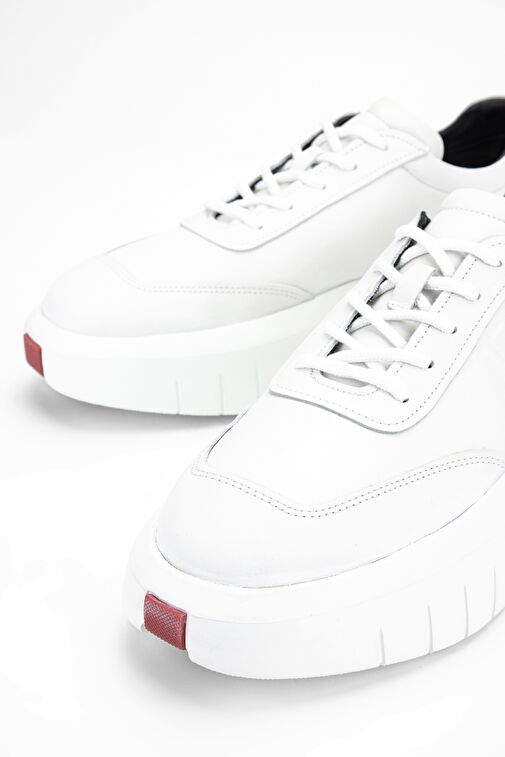 Valmenti Carla Erkek Beyaz Hakiki Deri Sneakers & Spor Ayakkabı - Görsel 4