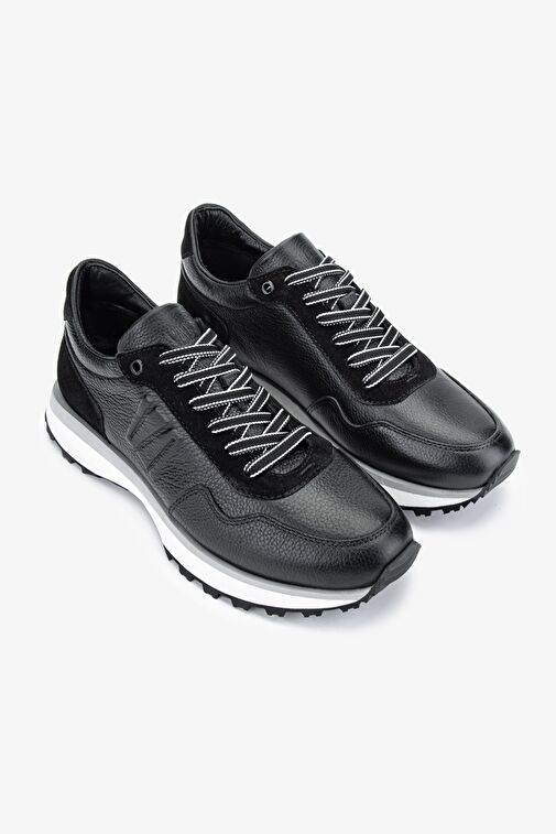 Valmenti Noa Erkek Siyah Hakiki Deri Sneakers & Spor Ayakkabı - Görsel 3