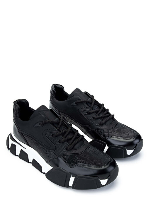 Tamer Tanca Erkek Hakiki Deri Siyah Sneakers & Spor Ayakkabı - Görsel 3