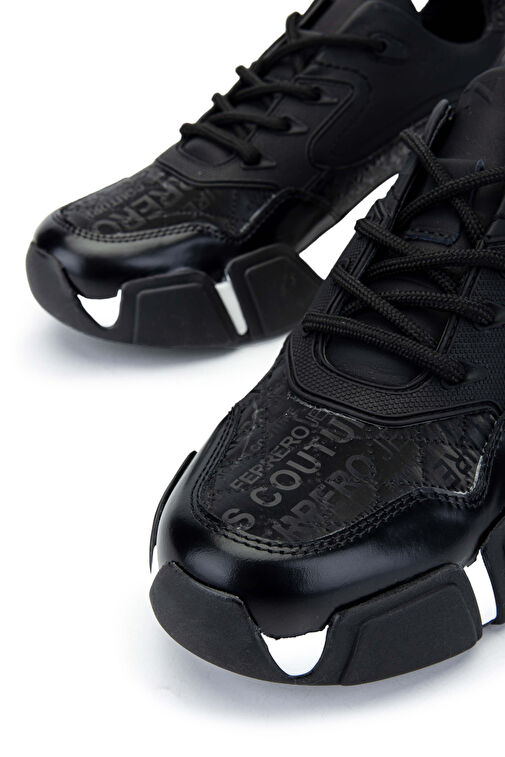 Tamer Tanca Erkek Hakiki Deri Siyah Sneakers & Spor Ayakkabı - Görsel 4