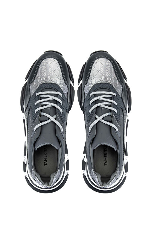 Tamer Tanca Erkek Hakiki Deri Gri Sneakers & Spor Ayakkabı - Görsel 6