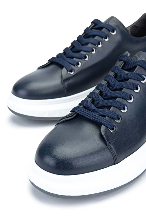 Tamer Tanca Erkek Hakiki Deri Lacivert Sneakers & Spor Ayakkabı - Görsel 4