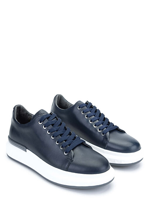 Tamer Tanca Erkek Hakiki Deri Lacivert Sneakers & Spor Ayakkabı - Görsel 3