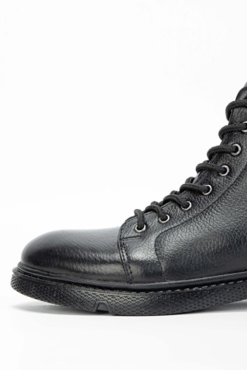 Tamer Tanca Erkek Hakiki Deri Siyah Casual Bot - Görsel 4