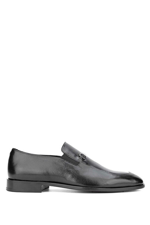 Tamer Tanca Erkek Hakiki Deri Siyah Loafer Ayakkabı - Görsel 2