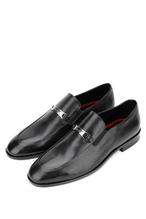 Tamer Tanca Erkek Hakiki Deri Siyah Loafer Ayakkabı - Görsel 3