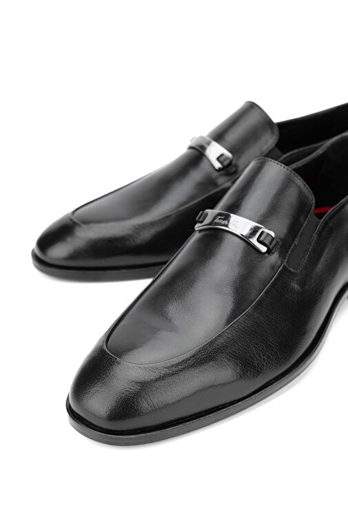 Tamer Tanca Erkek Hakiki Deri Siyah Loafer Ayakkabı - Görsel 5