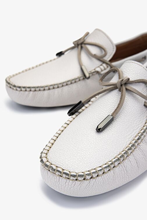 Valmenti Valmenti Veronique Erkek Beyaz Floter Hakiki Deri Loafer Ayakkabı | Boyner Beyaz - 4. görsel