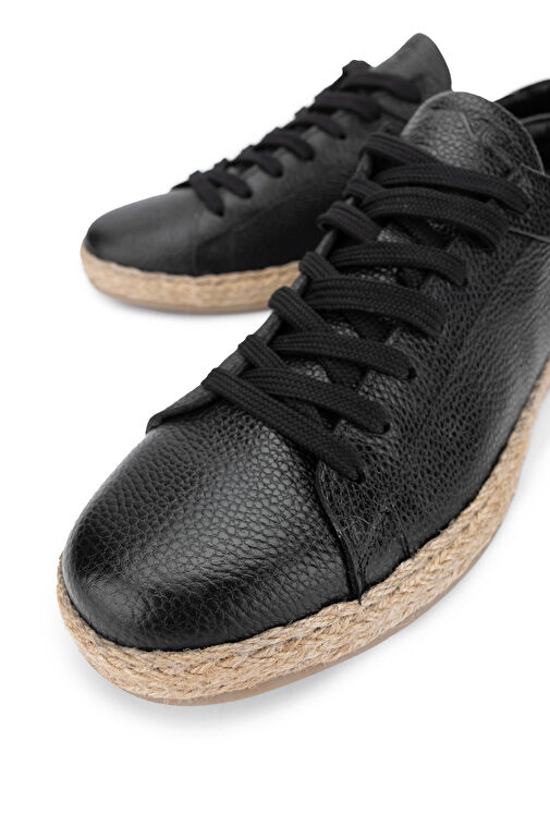 Tamer Tanca Erkek Hakiki Deri Siyah Deri Casual Ayakkabı - Görsel 4