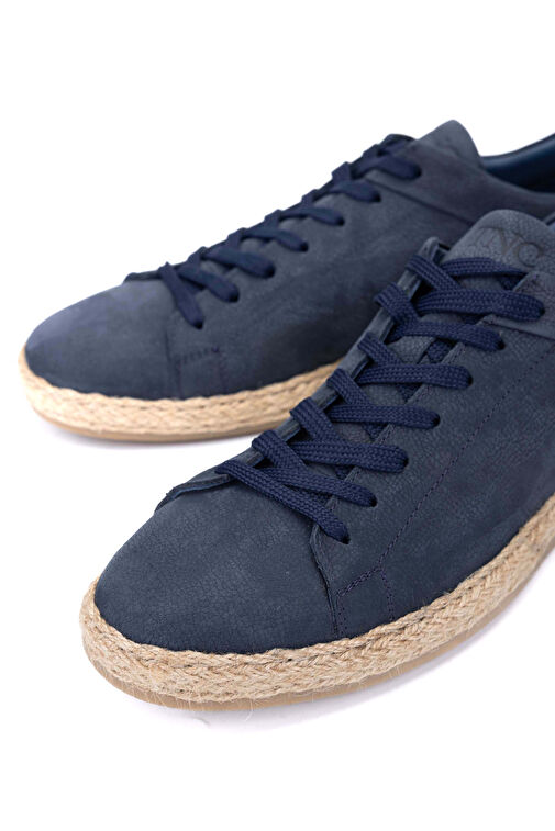 Tamer Tanca Erkek Hakiki Deri Lacivert Nubuk Casual Ayakkabı - Görsel 5