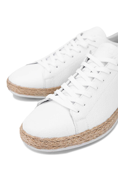 Tamer Tanca Erkek Hakiki Deri Beyaz Casual Ayakkabı - Görsel 5