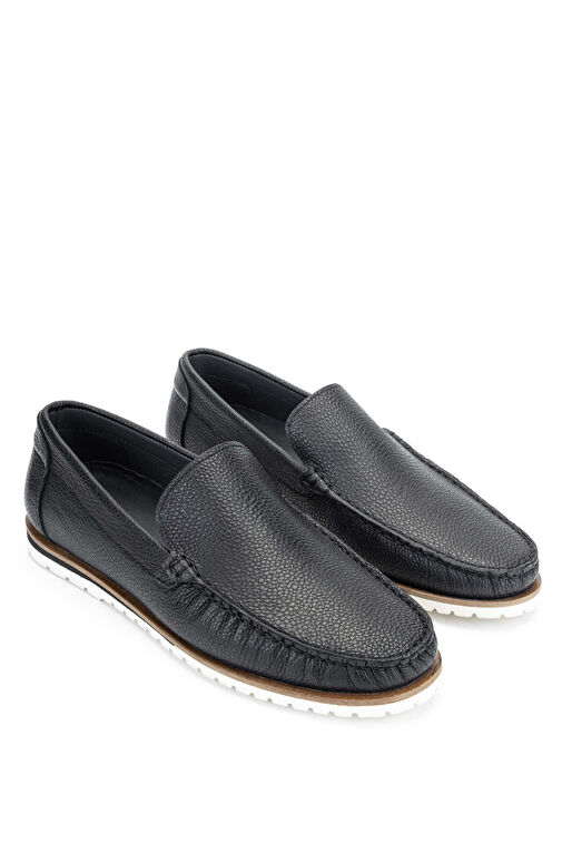 Tamer Tanca Erkek Hakiki Deri Siyah Loafer Ayakkabı - Görsel 3