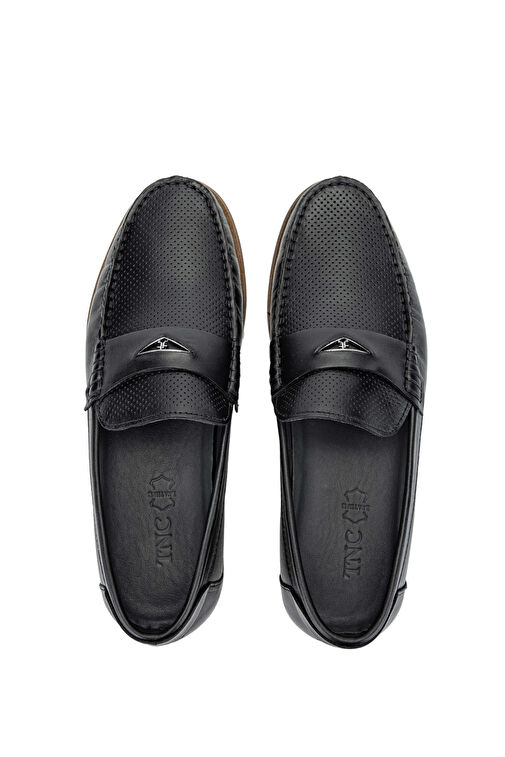 Tamer Tanca Erkek Hakiki Deri Siyah Loafer Ayakkabı - Görsel 7