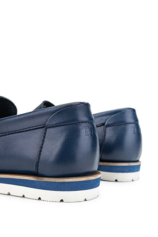 Tamer Tanca Erkek Hakiki Deri Lacivert Loafer Ayakkabı - Görsel 6