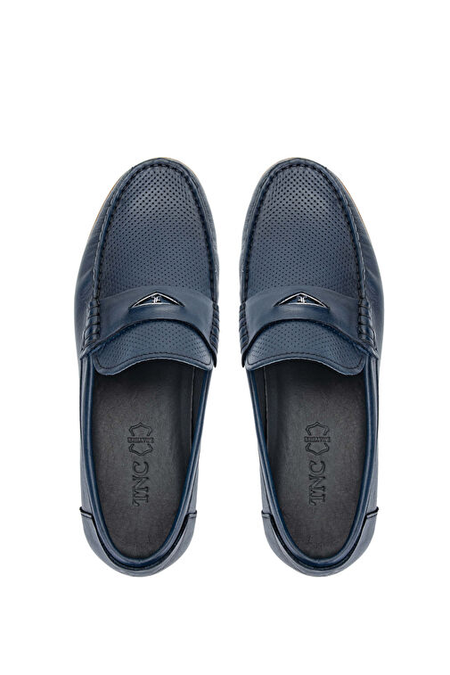 Tamer Tanca Erkek Hakiki Deri Lacivert Loafer Ayakkabı - Görsel 7