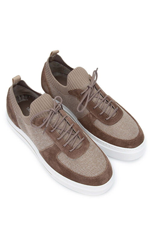 Tamer Tanca Erkek Deri & Tekstil Vizon Sneakers & Spor Ayakkabı - Görsel 3