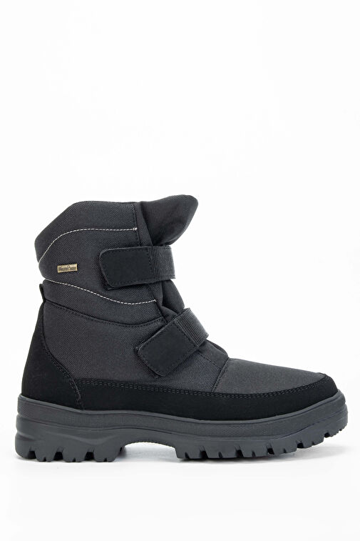 OTHREE Erkek Deri & Tekstil Siyah Kar Botu - Görsel 2