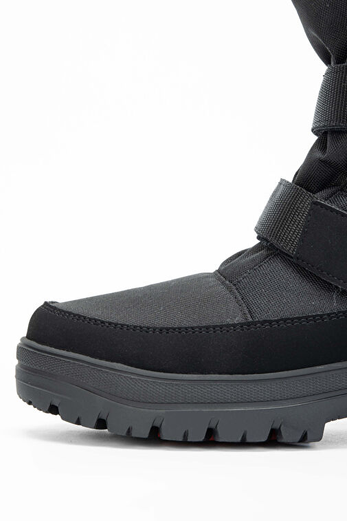 OTHREE Erkek Deri & Tekstil Siyah Kar Botu - Görsel 4