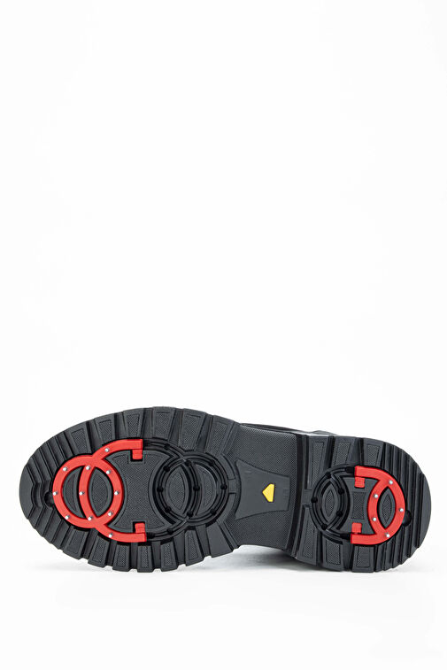 OTHREE Erkek Deri & Tekstil Siyah Kar Botu - Görsel 7