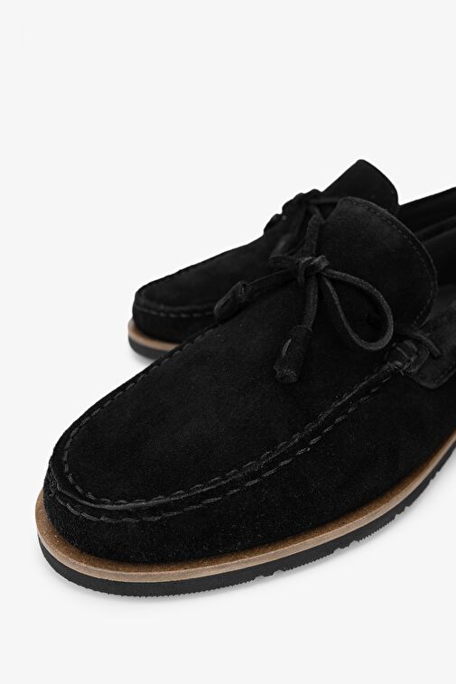 Valmenti Mais Erkek Siyah Süet Hakiki Deri Loafer Ayakkabı - Görsel 3