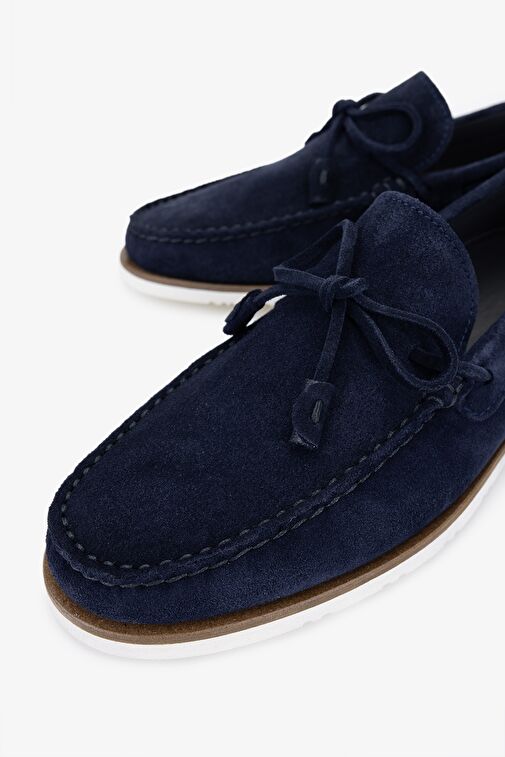 Valmenti Mais Erkek Lacivert Süet Hakiki Deri Loafer Ayakkabı - Görsel 3