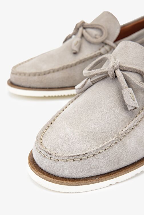 Valmenti Mais Erkek Bej Süet Hakiki Deri Loafer Ayakkabı - Görsel 4