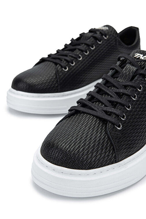 Tamer Tanca Erkek Hakiki Deri Siyah Sneakers & Spor Ayakkabı - Görsel 6