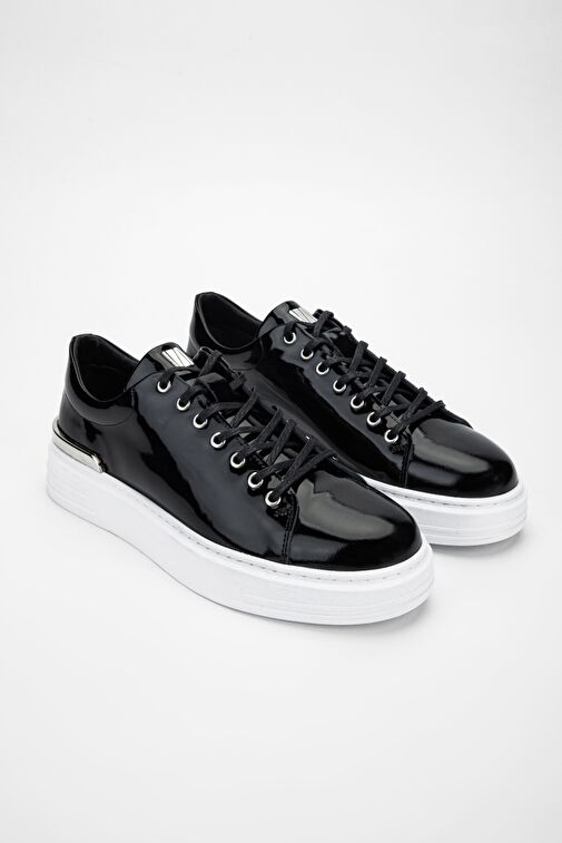 Valmenti Agathe Erkek Siyah Rugan Hakiki Deri Sneakers & Spor Ayakkabı - Görsel 3