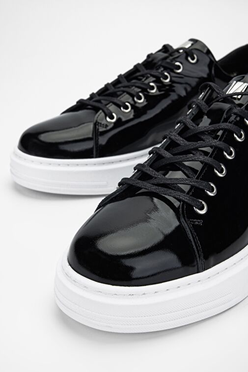 Valmenti Agathe Erkek Siyah Rugan Hakiki Deri Sneakers & Spor Ayakkabı - Görsel 4