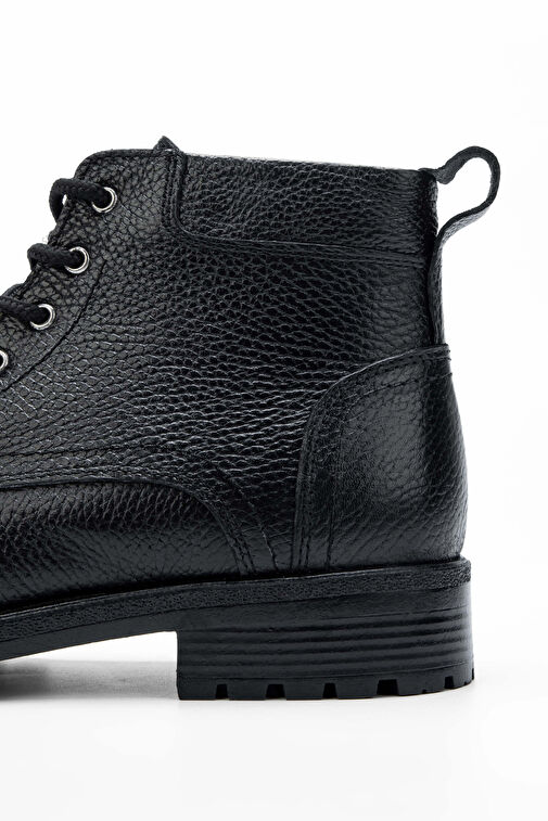 Tamer Tanca Erkek Hakiki Deri Siyah Casual Bot - Görsel 5