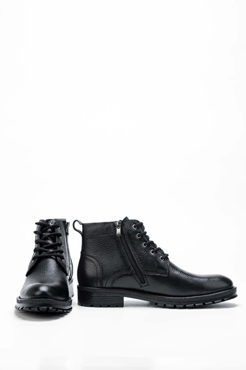 Tamer Tanca Erkek Hakiki Deri Siyah Casual Bot - Görsel 6